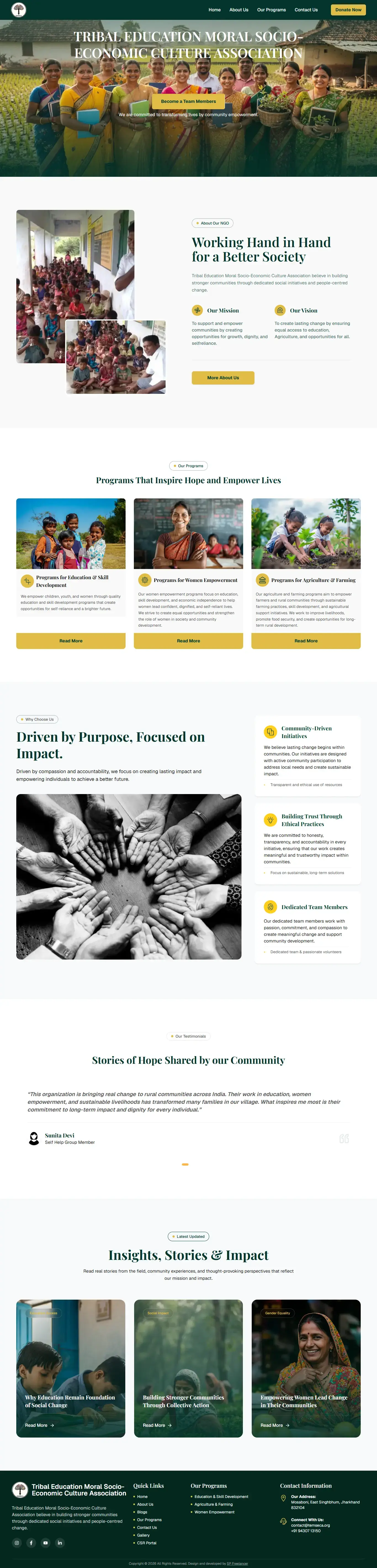 TEMSECA website homepage